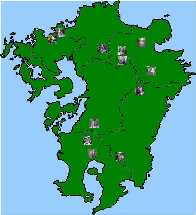 九州水の観光マップ